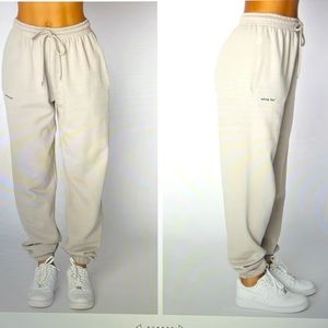 White Fox Sweatpants - mushroom